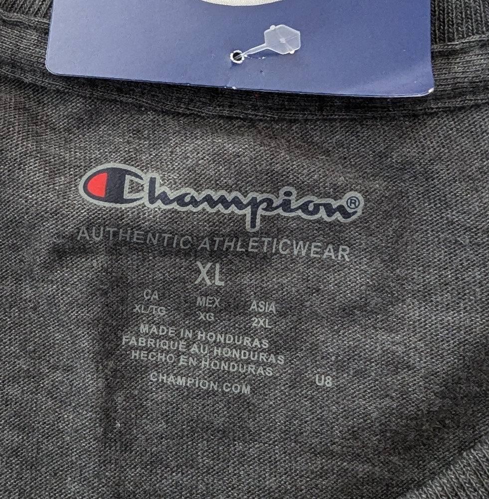 Champion Logo Gray T-Shirt Mens Size Mens XL - Picture 4 of 9
